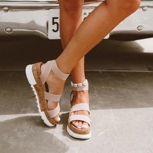 Steve Madden Bandi elastic cork platform sandals